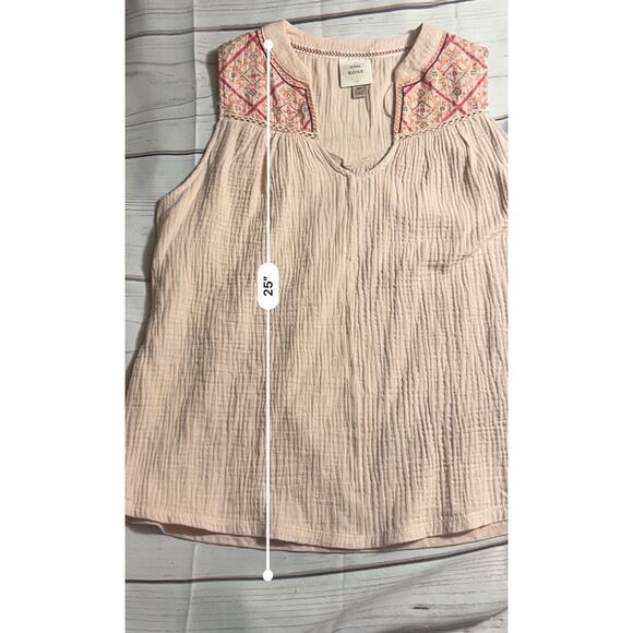Knox Rose Embroidered Gauze Relaxed Tank Women’s X-S - Picture 6 of 6